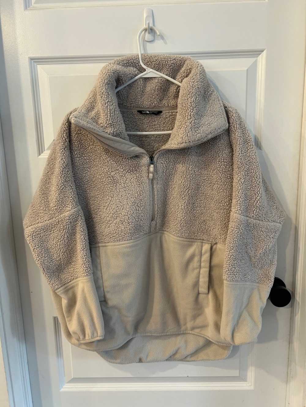 The North Face Sherpa and Fleece Quarter-Zip Pullover - Light Taupe